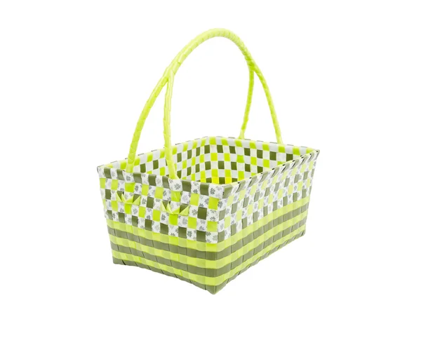 Plastic basket isolated white — Stock Photo, Image