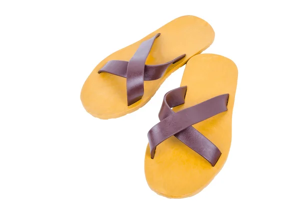 Par gula sandal isolerade på vit bakgrund — Stockfoto