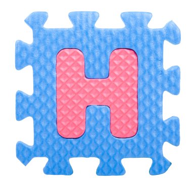 alfabe puzzle parçaları beyaz zemin üzerine