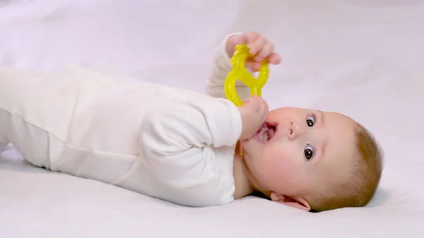 Bebeğin Elinde Bir Var Seçici Odak — Stok fotoğraf