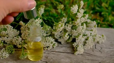 Kemik dokusu takviyesi ve konservatuar homeopati. Seçici odaklanma. Doğa.