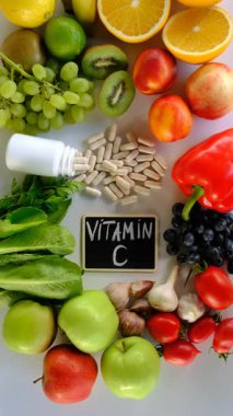C vitamini içeren ürünler. Seçici odaklanma. yiyecek.