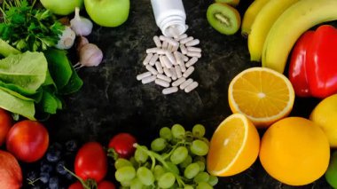 C vitamini içeren ürünler. Seçici odaklanma. yiyecek.