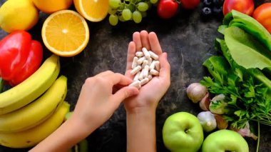 C vitamini içeren ürünler. Seçici odaklanma. yiyecek.