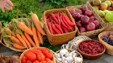 Sebze pazarında. Seçici odaklanma. Yiyecek..