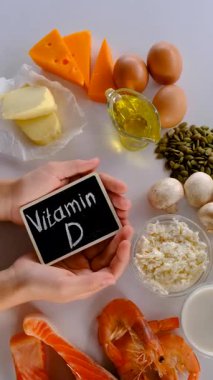 D vitamini ve Omega 3 içeren yiyecekler. Seçici odak.