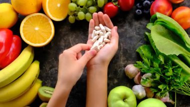 C vitamini içeren ürünler. Seçici odaklanma. yiyecek.