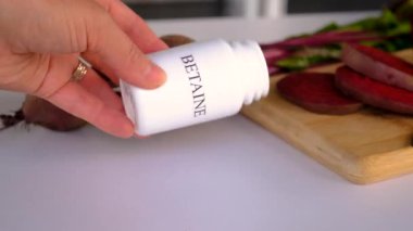 Pancar masada betaine içerir. Seçici odaklanma. yiyecek.