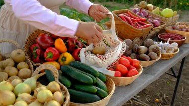 Sebze pazarında. Seçici odaklanma. Yiyecek..