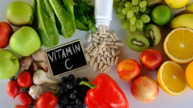 C vitamini içeren ürünler. Seçici odaklanma. yiyecek.