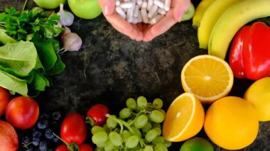 C vitamini içeren ürünler. Seçici odaklanma. yiyecek.