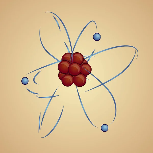 Atom Kern Und Elektronen Der Umlaufbahn Vektorillustration — Stockvektor