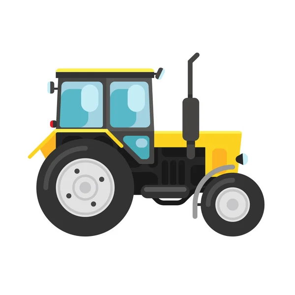 Elszigetelt fehér sárga traktor — Stock Vector