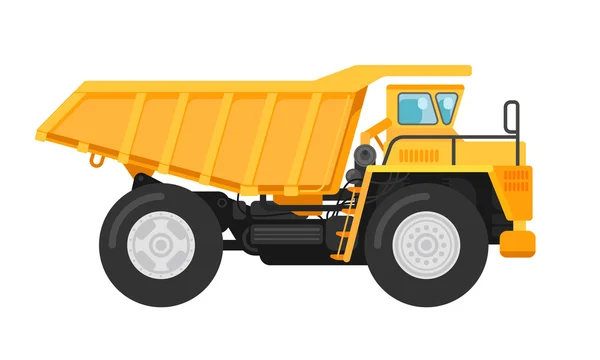 Yellow mining dump truck tipper illustration — Stock Vector