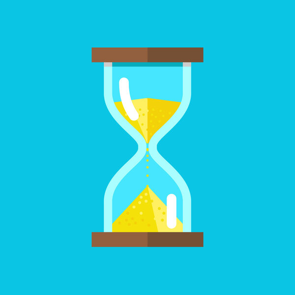 Hourglasses on blue background