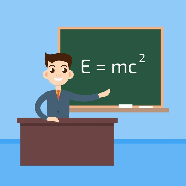 Natuurkunde leraar in de klas — Stockvector