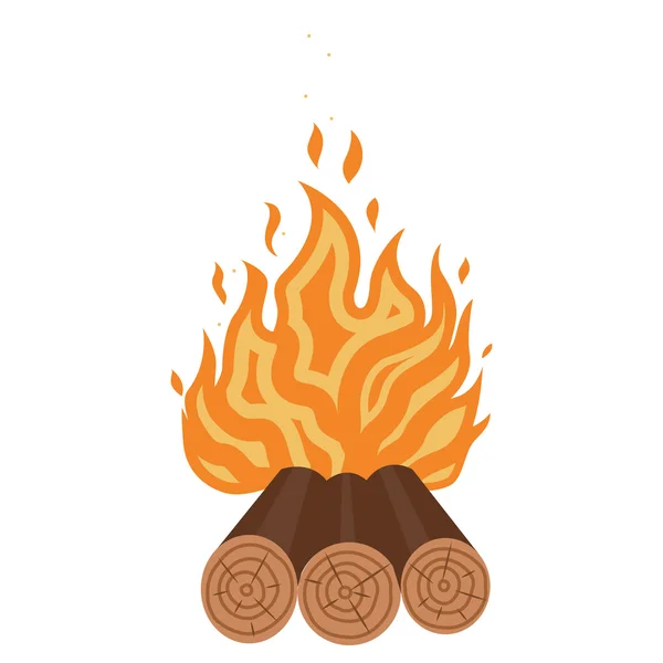 Kemping tűz ikon — Stock Vector