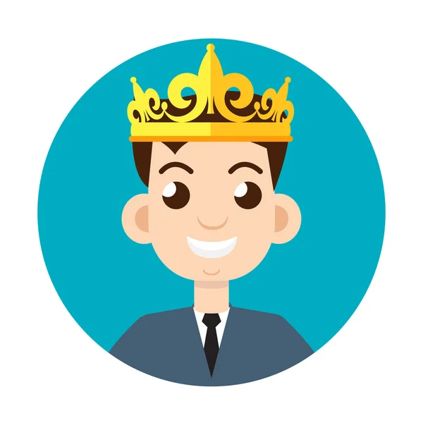 Businessman boss with  crown — Stock Vector