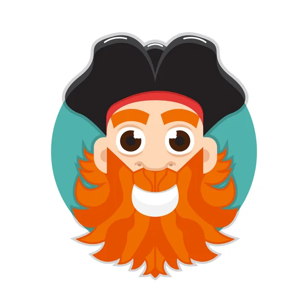 Logo pirata colorido — Vector de stock