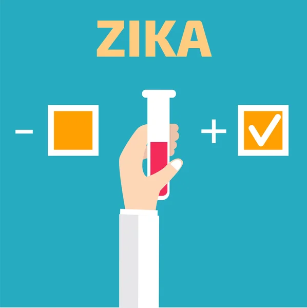 Zika virus test pictogram — Stockvector