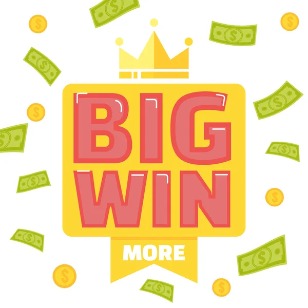 Big win banner — Stock Vector