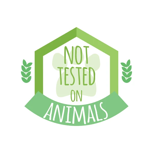 Não testado no rótulo dos animais —  Vetores de Stock