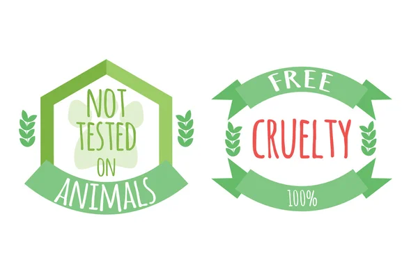 Hayvanlar etiketlere test değil — Stok Vektör