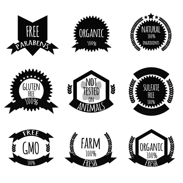 Етикетки продуктів органічні — стоковий вектор