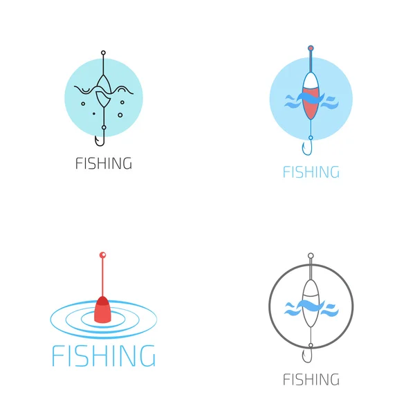 Logo attrezzi da pesca — Vettoriale Stock