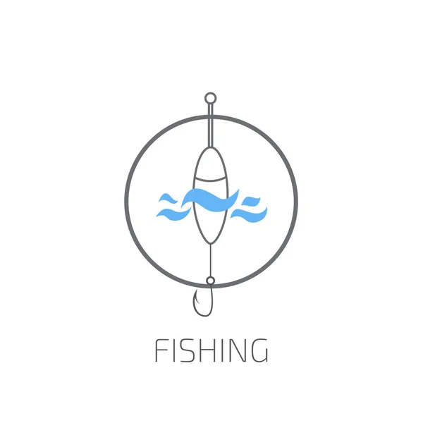 Balık tutma dişli logosu — Stok Vektör