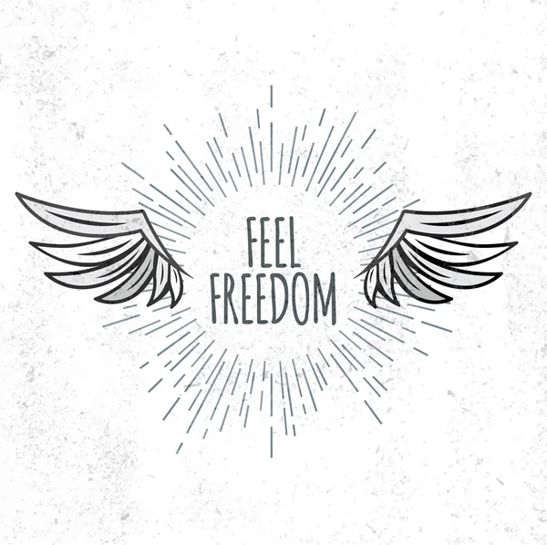 Feel Freedom lettering — Stock Vector