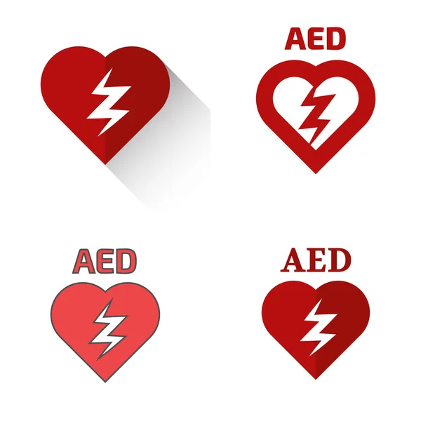 Defibrillator icons set — Stock Vector