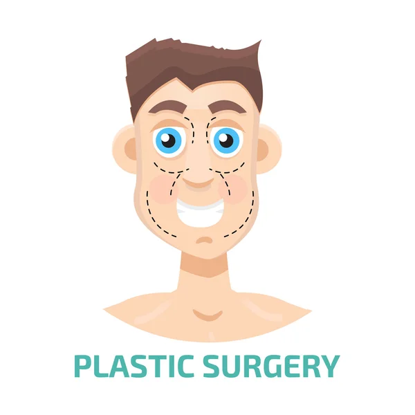 Plastic surgery man — Stock Vector