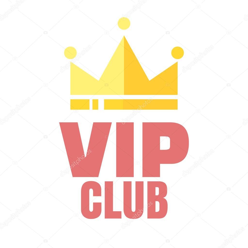 VIP club logo in flat style