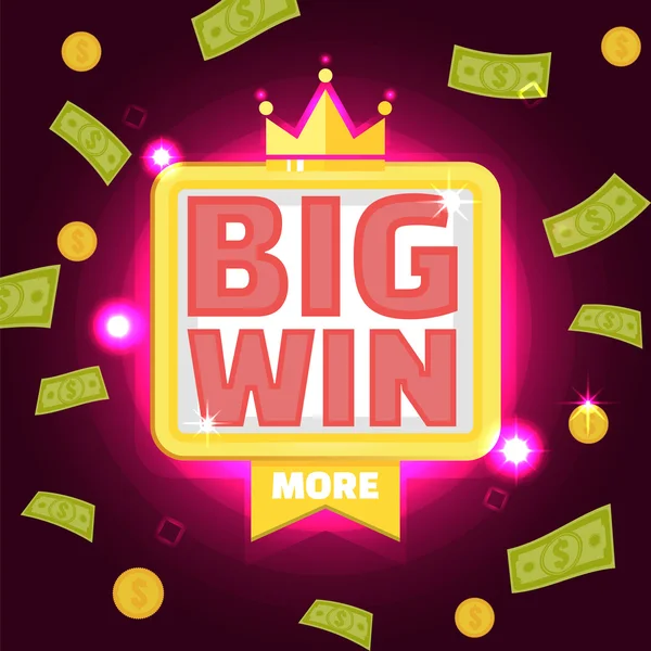 Big win banner — Stock Vector