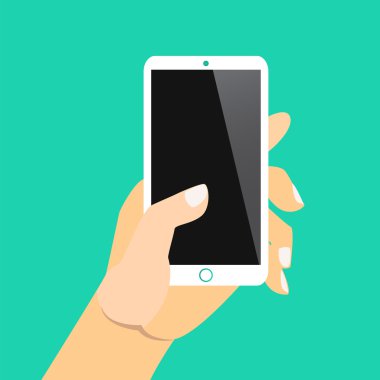 El ele tutuşan akıllı telefon.