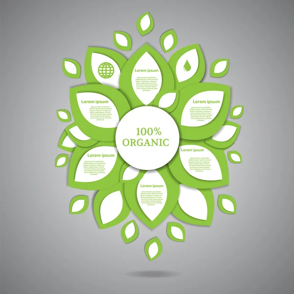 Format pentru infografic ecologic. Infografic organic — Vector de stoc