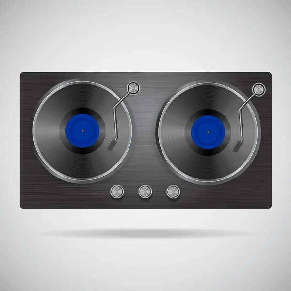 Vinyl Record Player Icon, dj mixer pictogram, dj cabine — Stockvector