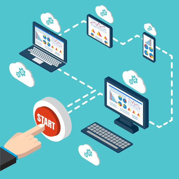 Analytics ve programlama, web uygulama optimizasyon — Stok Vektör