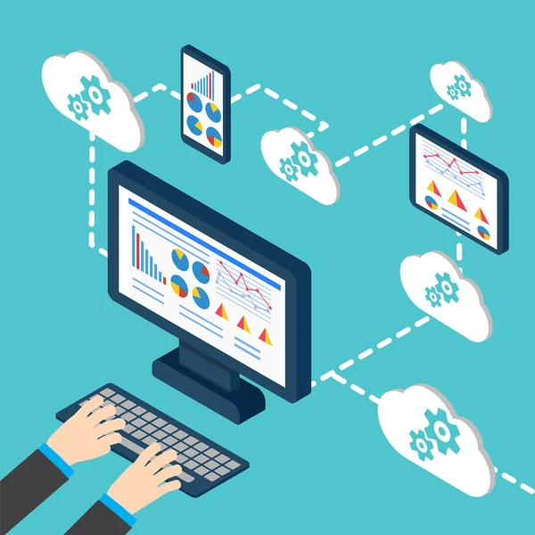 Analytics ve programlama, web uygulama optimizasyon. — Stok Vektör