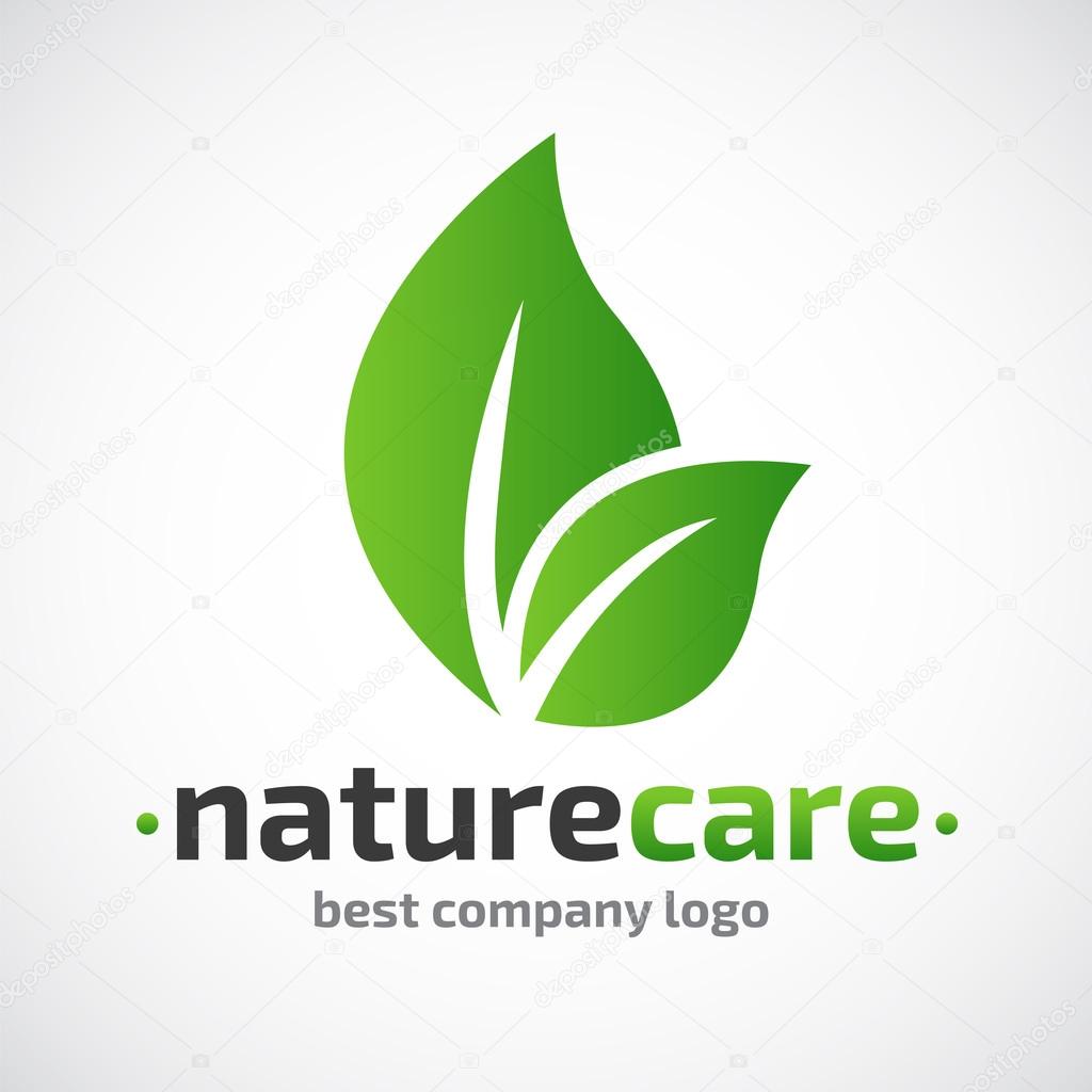 Abstract leaves care logo icon
