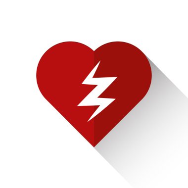 Uzun gölge simgesiyle defibrilatör