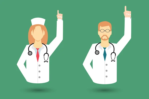 Чоловік Доктор і жінка медсестра в уніформі — стоковий вектор