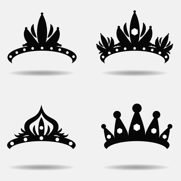 Diadem silhouette set — Stock Vector