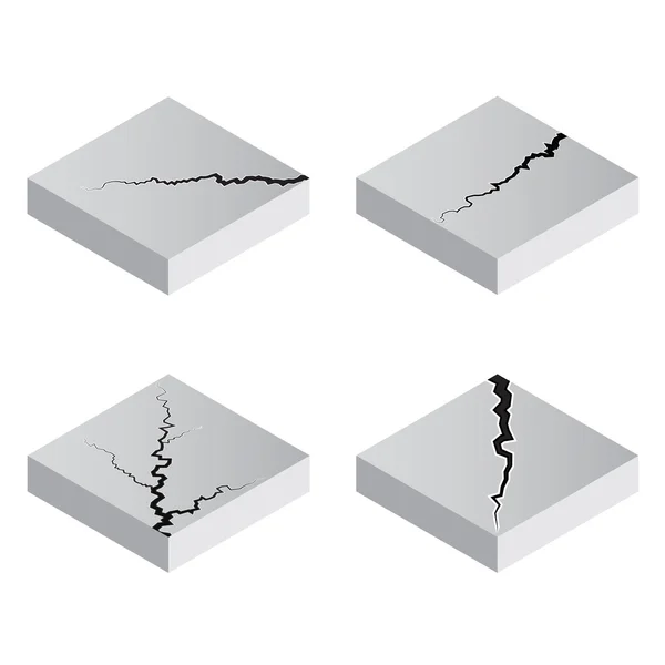 Fissure de la terre isométrique — Image vectorielle