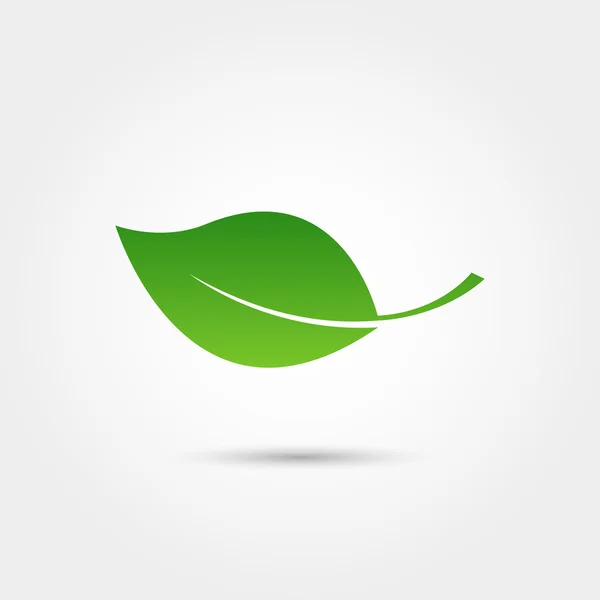 Icono ecológico con hoja verde — Vector de stock