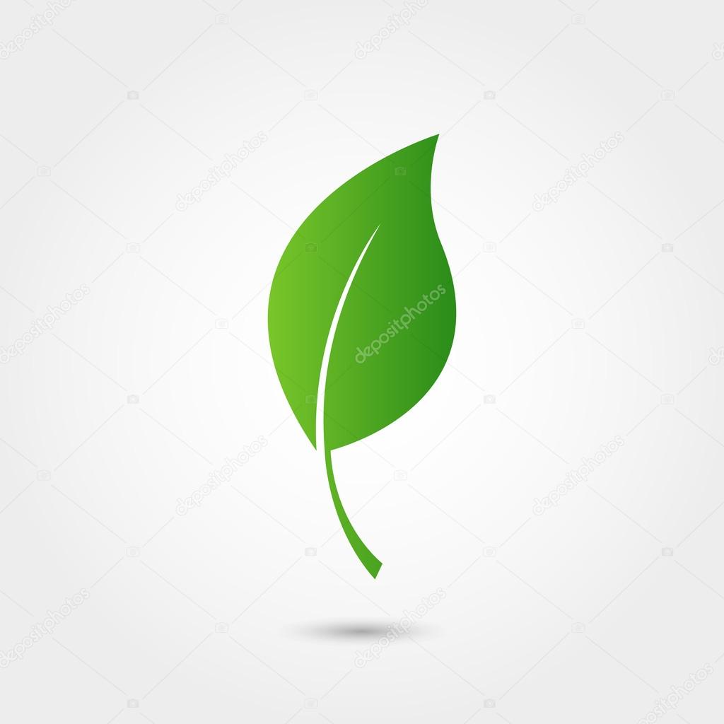 Eco icon with green leaf