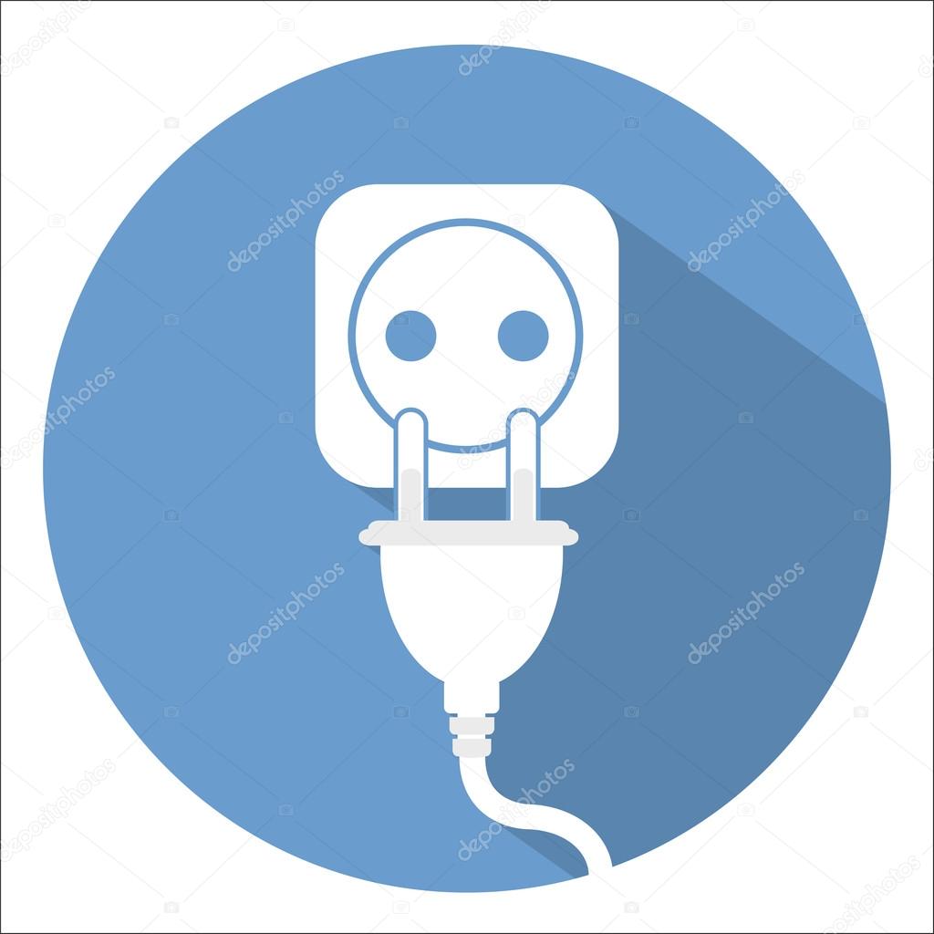 Electricity icon on blue