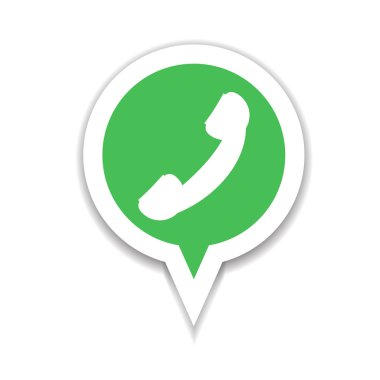 Yeşil telefon cep telefonu simgesini