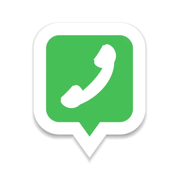 Zelený telefon sluchátko ikona — Stockový vektor